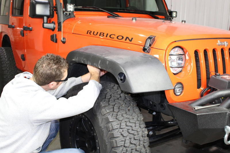 Fishbone Offroad 07-18 Jeep Wrangler Front/Rear Tube Fenders - Aluminum Blk Txtrd Pwdrcoat(Set Of 4) FB33006 FB33006 Photo - lifestyle view