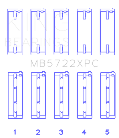 King Engine Bearings King Mitsubishi 4B11T EVO X 2007+ (Size 0.5) Coated Performance Main Bearing Set MB5722XPC0.5 MB5722XPC0.5 Photo - Primary