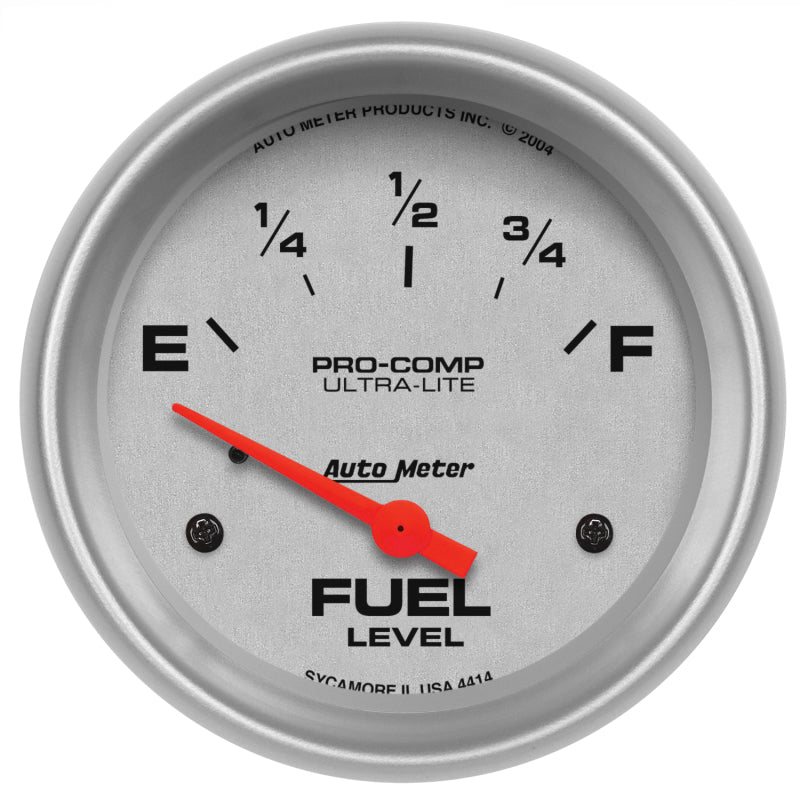 Autometer Gauge, Fuel Level, 2 5/8", 0 E To 90 F, Elec, Ultra-Lite 4414 Photo - Primary
