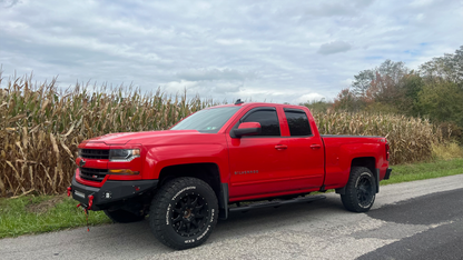 Fishbone Offroad 07-18 Chevrolet Silverado 1500/2500/3500 Double Cab Oval Side Steps -Black Textured FB21382 FB21382 Photo - lifestyle view