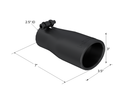 MBRP Universal Tip 2.5 O.D. Oval End 3.75 Inlet 10in length T5116BLK Photo - Close Up