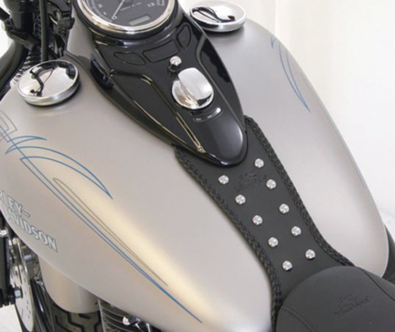 Mustang Motorcycle Mustang 08-13 Harley FLSTB,09-15 FLSTBC Softail Tank Bib w/Studs - Black 93218 93218 Photo - Primary
