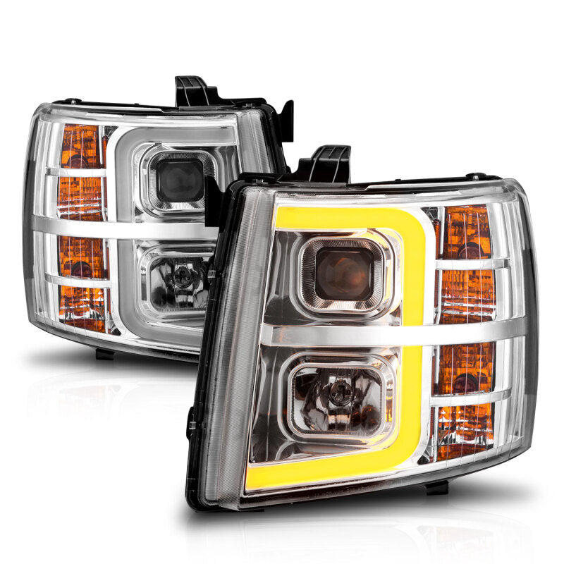 ANZO 2007-2013 Chevrolet Silverado 1500 Projector w/ Light Bar Chrome Housing w/ Sequential 111546 111546 User 4
