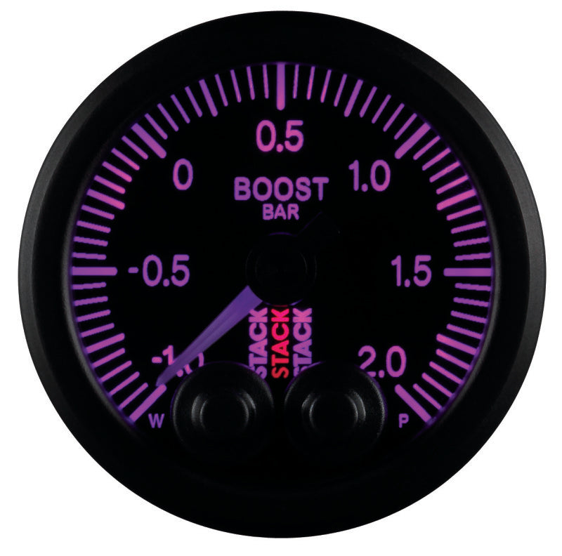 Autometer Stack 52mm -1 to +2 Bar (Incl T-Fitting) Pro-Control Boost Pressure Gauge - Black ST3511 ST3511 User 9
