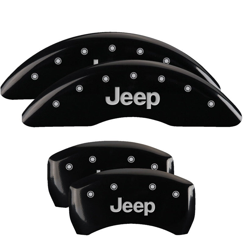 MGP 4 Caliper Covers Engraved Front & Rear JEEP Black finish silver ch 42012SJEPBK 42012SJEPBK Photo - Primary