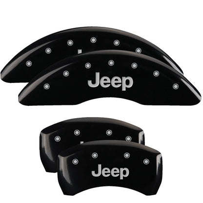 MGP 4 Caliper Covers Engraved Front & Rear JEEP Black finish silver ch 42012SJEPBK 42012SJEPBK Photo - Primary