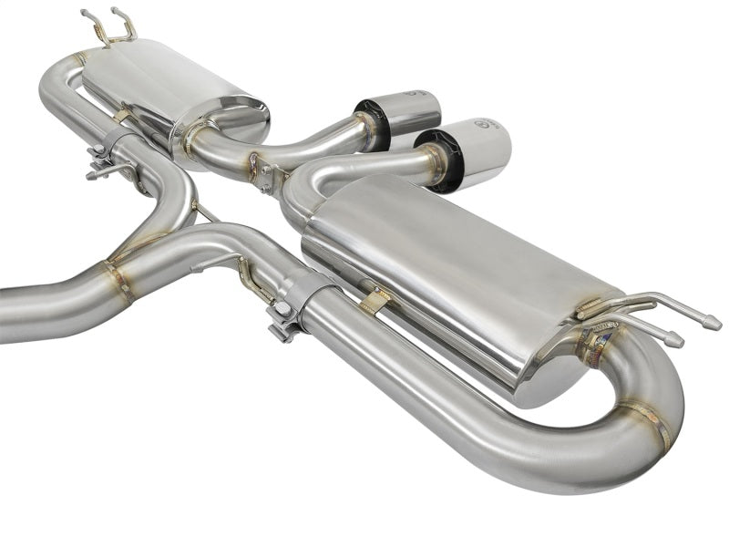 aFe Takeda 3in 304 Stainless Steel Cat-Back Exhaust System w/ Dual Center 49-36618-P Photo - Unmounted