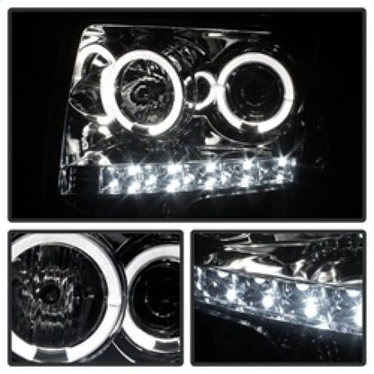 Spyder Ford F150 09-14 Projector Headlights Halogen Model- LED Halo LED Smke PRO-YD-FF15009-HL-SM 5010254 5010254 Photo - Unmounted