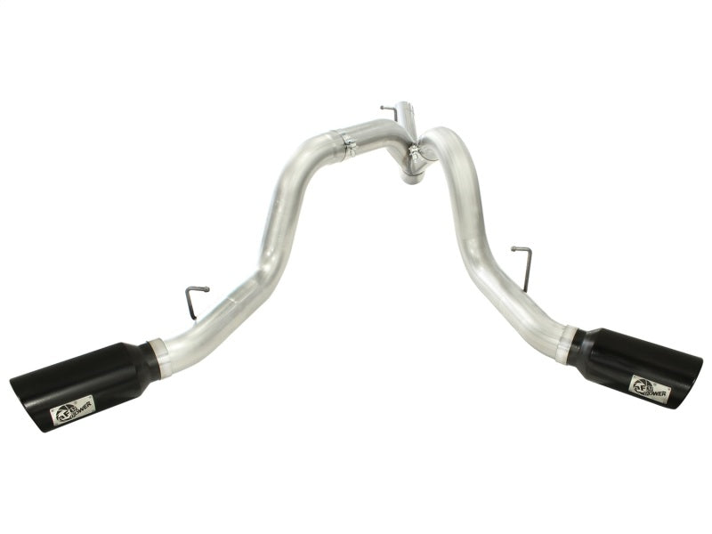 aFe ATLAS 4in Aluminized Steel DPF-Back Exhaust System w/Black Tip: GM Die 49-04043-B Photo - Unmounted