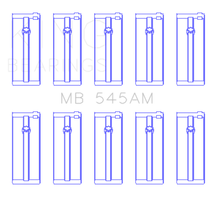 King Engine Bearings Ford N4A/Ne/L/N/Jcc/Lcj/Lse (Size +0.75mm) Main Bearing Set MB545AM0.75 MB545AM0.75 Photo - Primary
