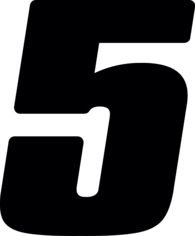 Hardline Dirt Digits 3pk 7 in. - High Gloss Number 5 - Black DD73B-5 DD73B-5 Photo - Primary