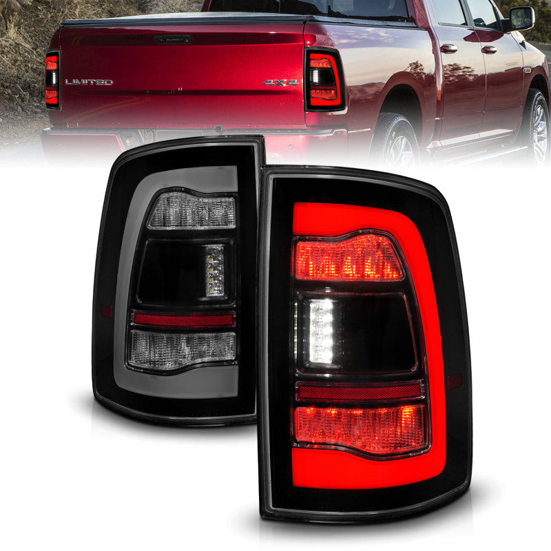 ANZO 09-18 Dodge Ram 1500 Sequential LED Taillights Smoke Black 311470 311470 Photo - Primary