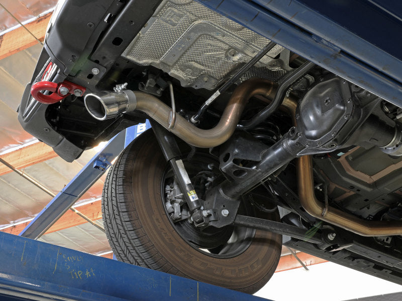 aFe MACH Force-Xp Axle-Back Exhaust System w/Polished Tip 18-20 Jeep Wrangler L4-2.0T / V6-3.6L 49-48070-1P 49-48070-1P Photo - Mounted