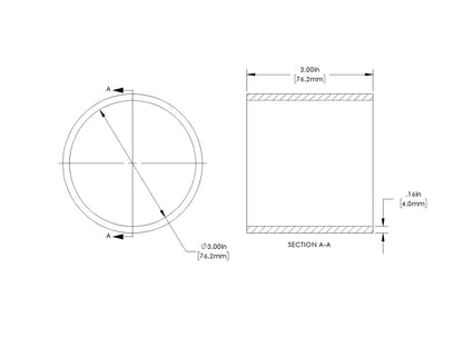 aFe POWER Universal Products Coupler Kit 3in ID x 3in L - Black 59-00217 59-00217 Technical Drawing