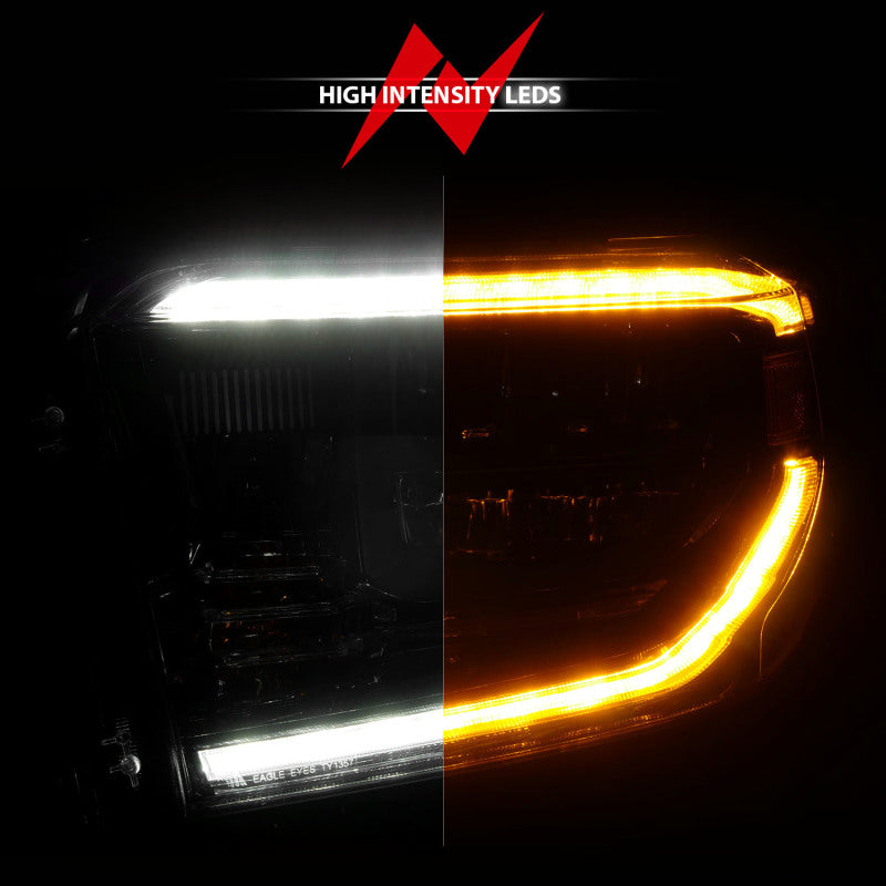 ANZO 2014-2021 Toyota Tundra LED Crystal Headlights w/ Switchback Black Housing w/ DRL 111533 111533 Photo - Unmounted