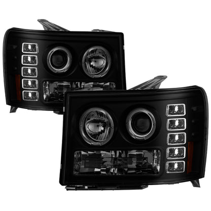 Spyder GMC Sierra 1500/2500 07-13 Projector Headlights LED Halo- LED Blk Smke PRO-YD-GS07-HL-BSM 5078506 5078506 Photo - Primary