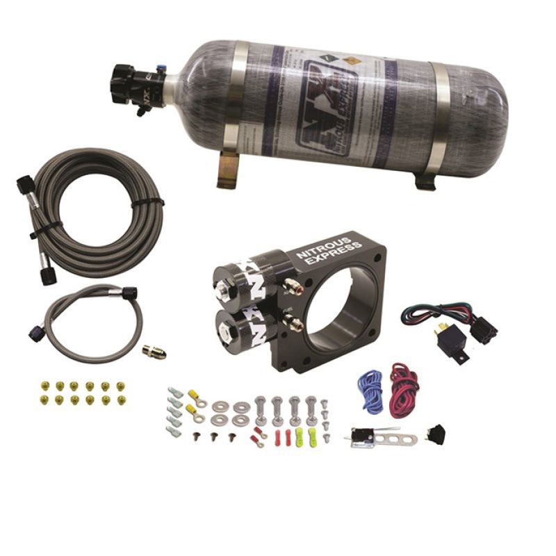 Nitrous Express 86-93 Ford Mustang GT 5.0L (Pushrod) Nitrous Plate Kit w/12lb Bottle 20955-12 20955-12 Photo - Primary