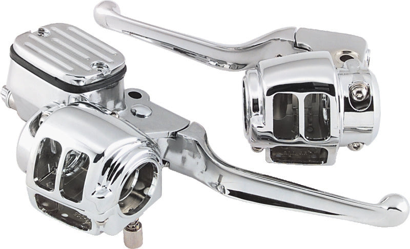Bikers Choice 96-06 Big Twin 96-03XL With 11/16 Bore Master Cylinder Chrome Handlebar Control Kit 488731 488731 Photo - Primary