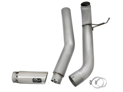 aFe ATLAS 5in DPF-Back Aluminized Steel Exhaust System w/Polished Tip: Nis 49-06112-P Photo - Unmounted