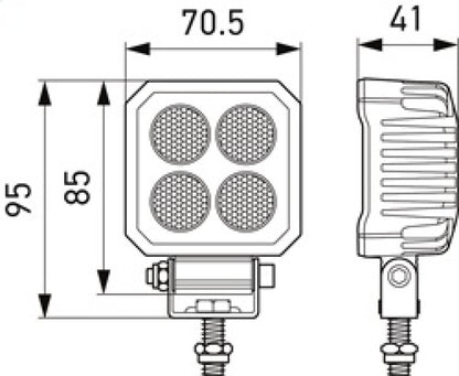 Hella ValueFit LED Work Light TS1700 LED MV CR LT 357110002 357110002 Technical Drawing