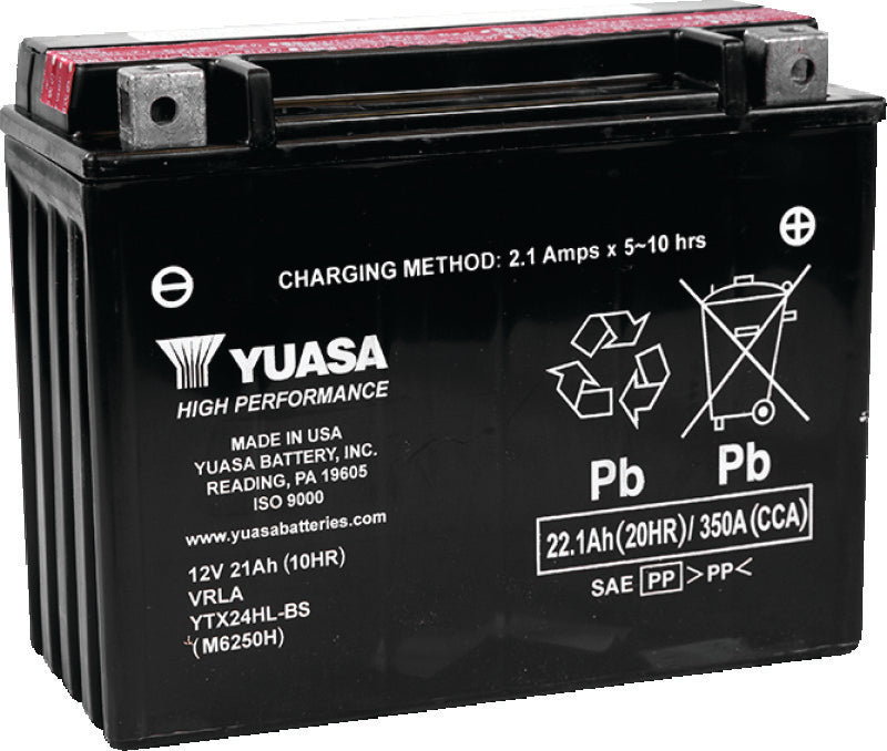 Yuasa Battery Yuasa YTX24HL-BS High Performance Maintenance Free AGM 12 Volt Battery (Bottle Supplied) YUAM6250H YUAM6250H Photo - Primary