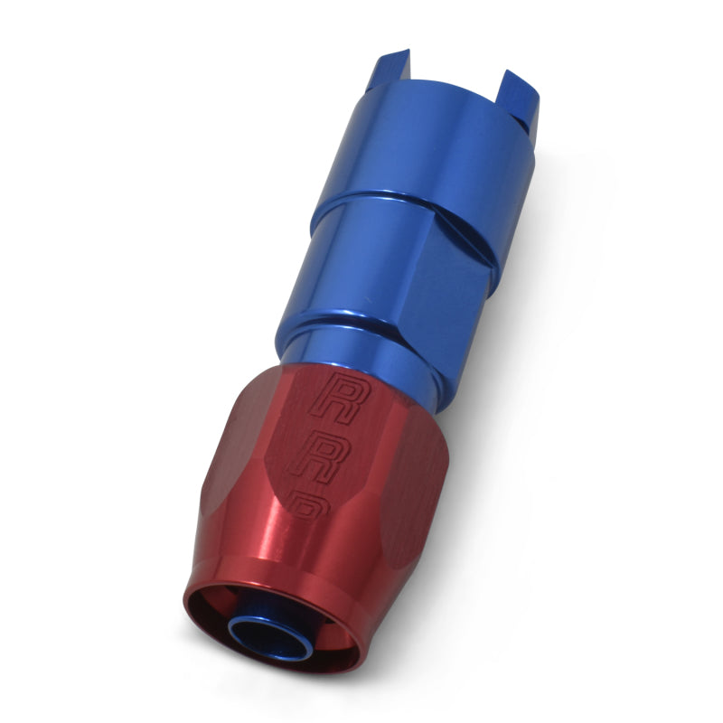 Russell Performance 5/16in SAE Quick Disc Female to -6 Hose Red/Blue Straight Degree Hose End 611250 611250 Photo - out of package