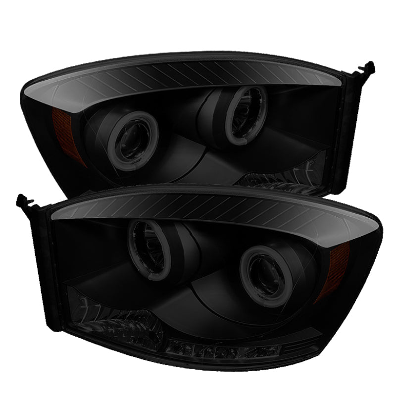 Spyder Dodge Ram 1500 06-08 06-09 Projector Headlights CCFL Halo LED Blk Smke PRO-YD-DR06-CCFL-BSM 5078803 5078803 Photo - Primary