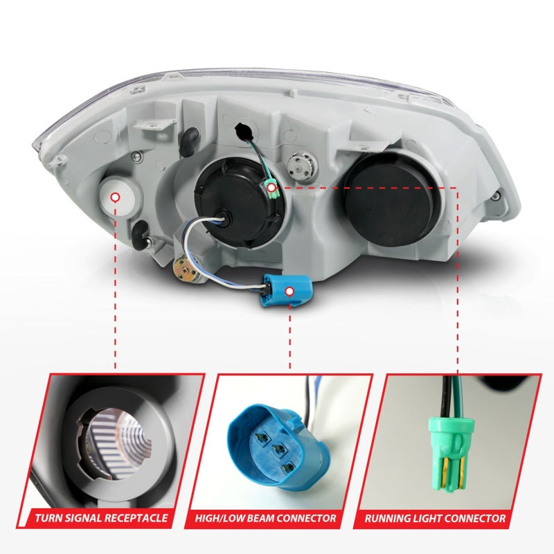 ANZO 05-10 Chevrolet Cobalt / 07-10 Pontiac G5 LED Projector Headlights Black Housing 121576 121576 Photo - Unmounted