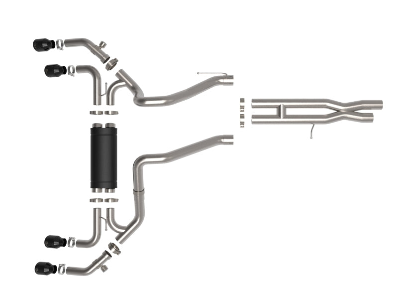 aFe Vulcan Series 2.5in 304SS Cat-Back Exhaust 2021+ Jeep Wrangler 392 6.4L w/ Black Tips 49-38098-B 49-38098-B Photo - Unmounted