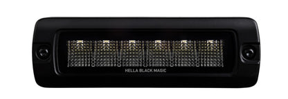 Hella Universal Black Magic 6 L.E.D. Flush Mount Mini Light Bar - Flood Beam 358176221 358176221 Photo - Unmounted