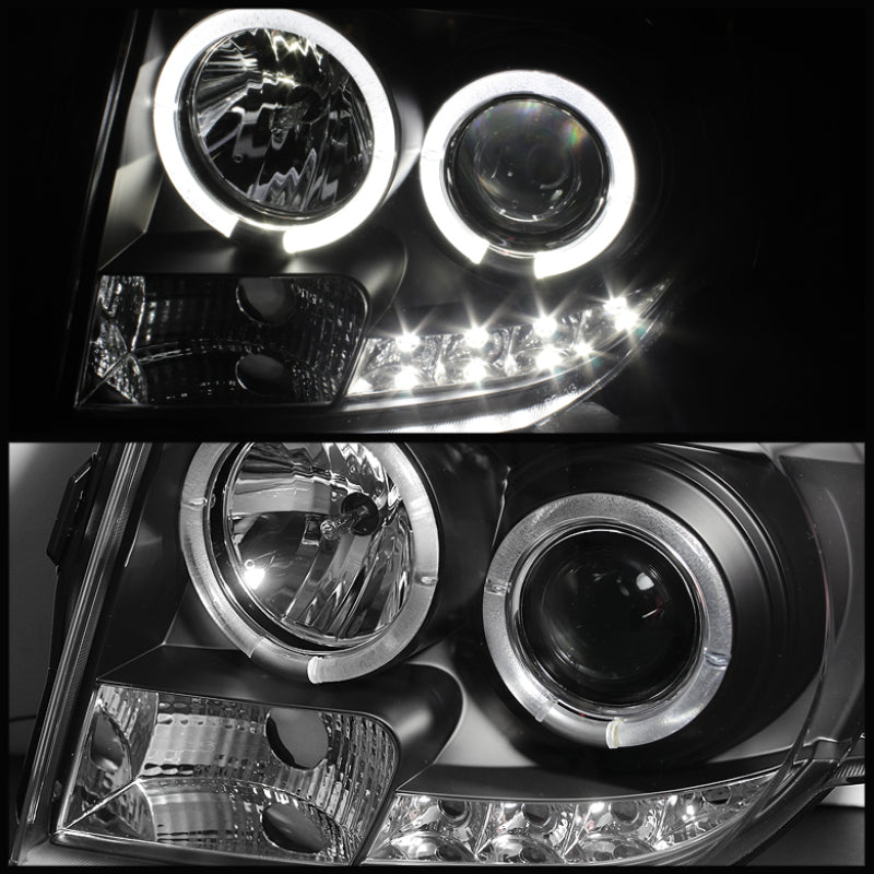 Spyder Ford Escape 08-12 Projector Headlights Halogen Model Only - DRL Black PRO-YD-FES08-DRL-BK 5074225 5074225 User 1