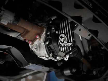 aFe Pro Series Front Differential Cover Black w/Machined Fins 46-71050B Photo - Mounted