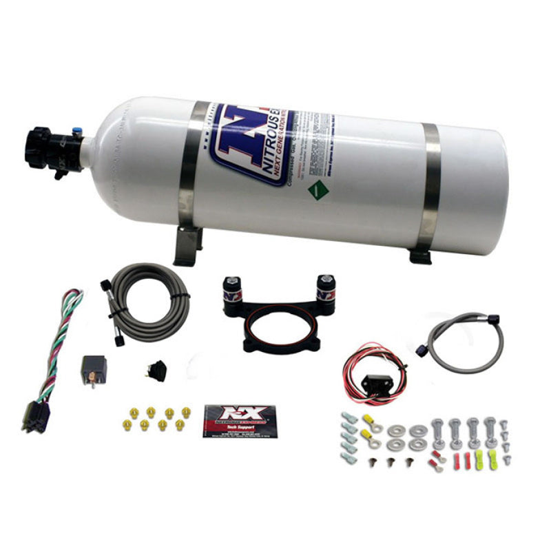 Nitrous Express 11-15 Ford Mustang GT 5.0L Coyote 4 Valve Nitrous Plate Kit (50-200HP) w/15lb Bottle 20948-15 20948-15 Photo - Primary