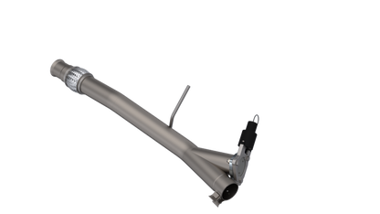 QTP 14-18 Chevrolet Silverado 1500 4.8L/5.3L EC/CC Standard Bed 3in 304SS Aggressor Cutout Mid Pipe 510014 510014 Photo - Primary