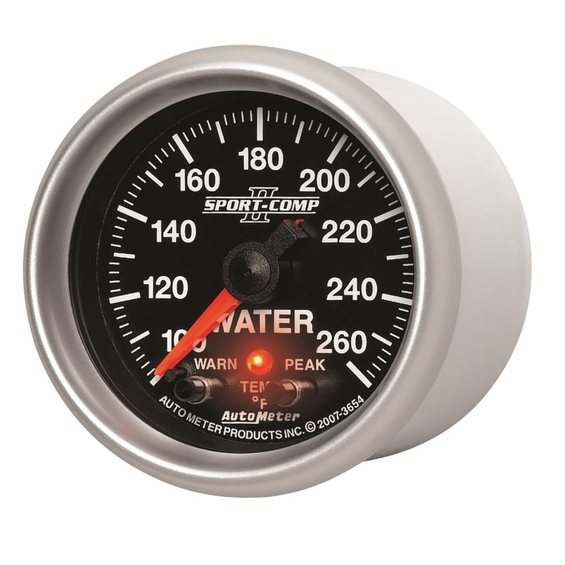 Autometer 2-1/16" Water Temperature, 100-260 °F, Stepper Motor, Sport-Comp II 3654 User 2