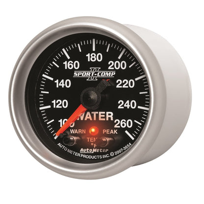 Autometer 2-1/16" Water Temperature, 100-260 °F, Stepper Motor, Sport-Comp II 3654 User 2
