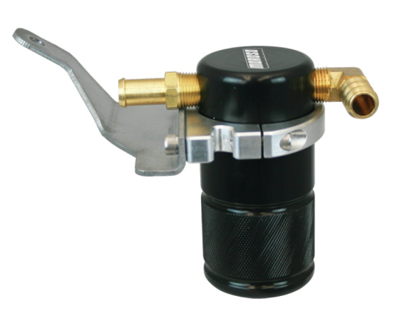 Moroso 07-11 Jeep 3.8L JK Air/Oil Separator Catch Can - Small Body - Billet Aluminum - Black Finish 85669 85669 Photo - Primary