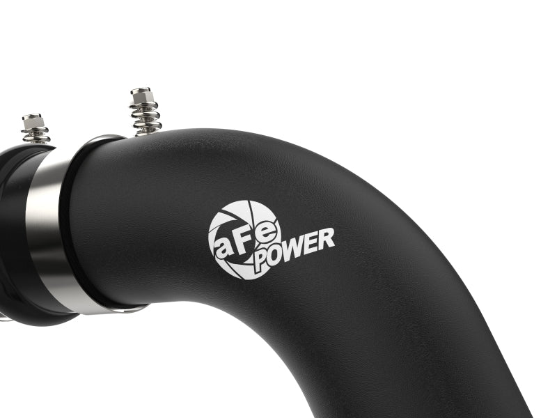 aFe BladeRunner Black 3in Aluminum Charge Pipe Kit 20-21 GM Diesel Trucks V8-6.6L (td) L5P 46-20444-B 46-20444-B Photo - Close Up