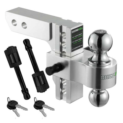Rhino USA 6In Heavy Duty Drop Hitch - 2In (Silver) RG-HTDROP2-SVR RG-HTDROP2-SVR Photo - Primary
