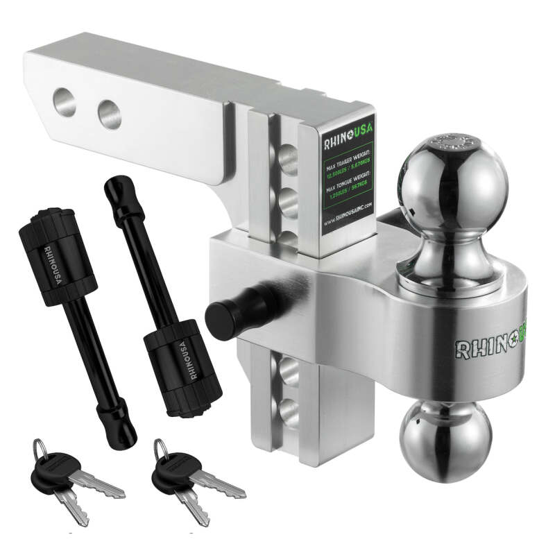 Rhino USA 6In Heavy Duty Drop Hitch - 2In (Silver) RG-HTDROP2-SVR RG-HTDROP2-SVR Photo - Primary