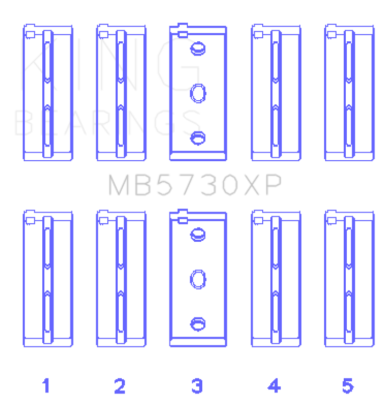 King Engine Bearings Lancia DElta Integrale (Size STDX) Main Bearing Set MB5730XPSTDX MB5730XPSTDX Photo - Primary
