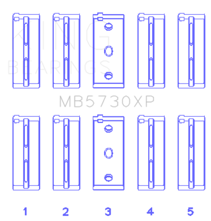 King Engine Bearings Lancia DElta Integrale (Size STDX) Main Bearing Set MB5730XPSTDX MB5730XPSTDX Photo - Primary