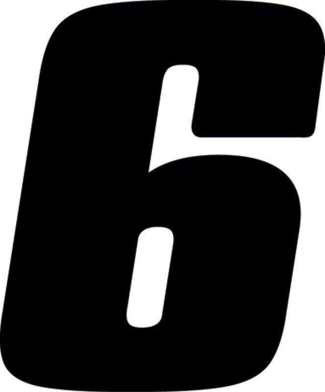 Hardline Dirt Digits 3pk 5.5 in. - High Gloss Number 6 - Black DD53B-6 DD53B-6 Photo - Primary