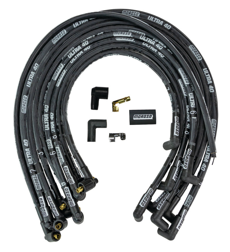 Moroso Ignition Wire Set, Ultra 40, Sleeved, Bbc Non-Hei, 90 Degree, Black 73821 User 1