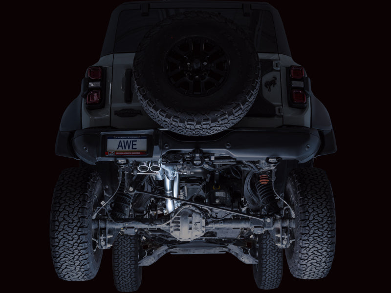 AWE Tuning 22-24 Ford Bronco Raptor 4WD Dual BashGuards Cat-Back SwitchPath Exhaust (No Tips) 3025-31327 3025-31327 Photo - Mounted