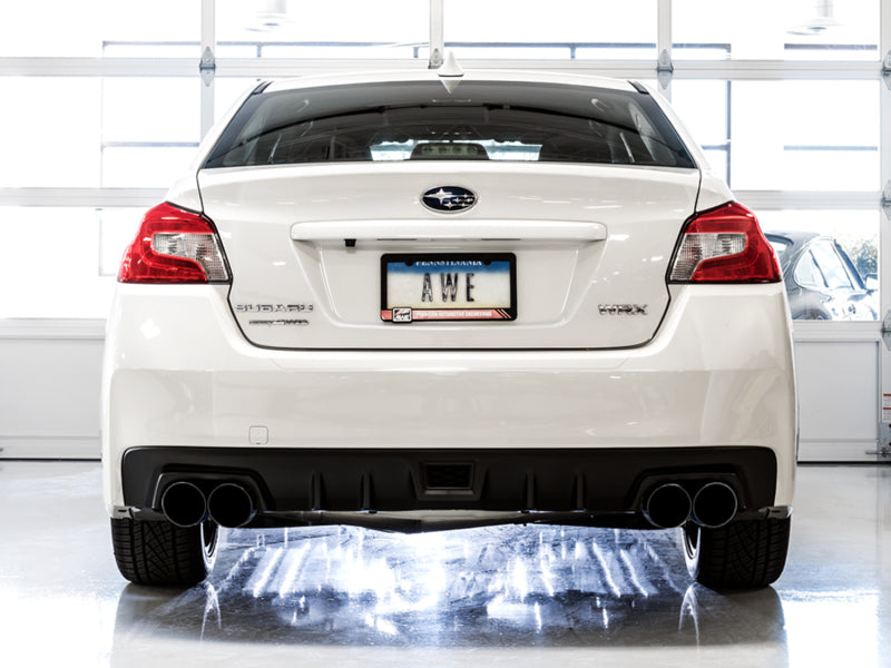 AWE Tuning 2015+ Subaru WRX VA Sedan Touring Edition Exhaust - Diamond Black Tips (102mm) 3015-43102 3015-43102 Photo - Mounted