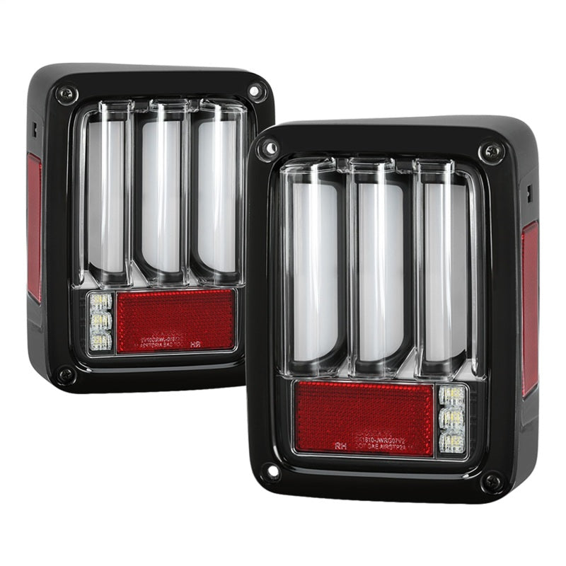 Spyder 07-16 Jeep Wrangler Version 2 Light Bar LED Tail Lights - Black (ALT-YD-JWA07V2-LBLED-BK) 5084774 5084774 Photo - Primary