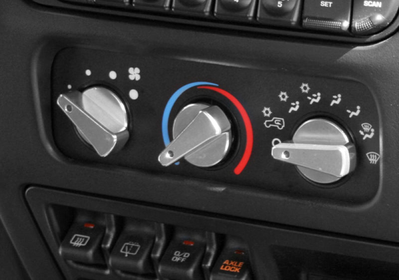 Rugged Ridge 3-Pc Alu Climate Control Knob Set Blue 99-06TJ 11420.03 11420.03 Photo - Primary