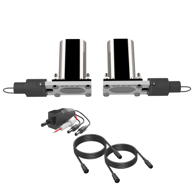 QTP Oval Dual Electric Exhaust Cut-Out Valves With Connector QTEC66 Photo - Primary