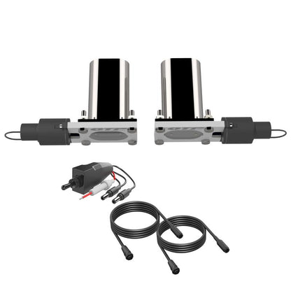 QTP Oval Dual Electric Exhaust Cut-Out Valves With Connector QTEC66 Photo - Primary